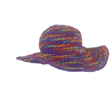 Load image into Gallery viewer, Crochet Hat Rainbow Girl Purple  Base - Sababa Hemp