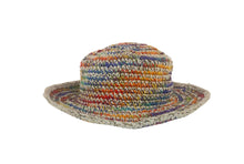 Load image into Gallery viewer, Crochet Hat Rainbow Girl White Base - Sababa Hemp