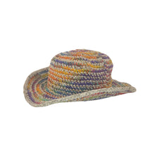 Load image into Gallery viewer, Crochet Hat Rainbow Girl White Base - Sababa Hemp