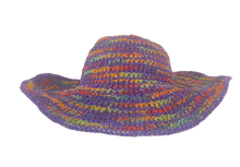 Load image into Gallery viewer, Crochet Hat Rainbow Girl Purple  Base - Sababa Hemp