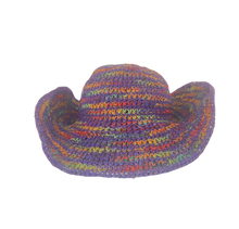Load image into Gallery viewer, Crochet Hat Rainbow Girl Purple  Base - Sababa Hemp
