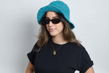 Load image into Gallery viewer, Crochet Hat Garden Lady Turquoise