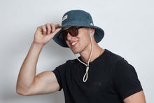 Load image into Gallery viewer, Bucket Earth Wave Grey Blue   Hemp Hat