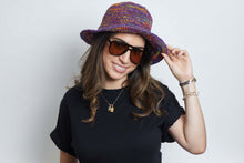 Load image into Gallery viewer, Crochet Hat Rainbow Girl Purple  Base - Sababa Hemp