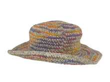 Load image into Gallery viewer, Crochet Hat Rainbow Girl White Base - Sababa Hemp