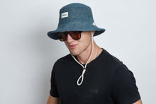 Load image into Gallery viewer, Bucket Earth Wave Grey Blue   Hemp Hat