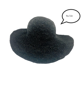Crochet Hat Garden Lady Black - Sababa Hemp