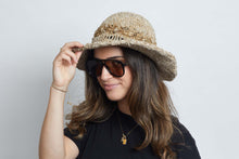 Load image into Gallery viewer, Crochet Smiley Morning Natural Flowers  Hemp &amp; Cotton Hat