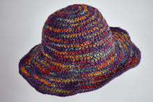 Load image into Gallery viewer, Crochet Hat Rainbow Girl Purple  Base - Sababa Hemp
