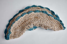 Load image into Gallery viewer, Crochet Smiley Morning Turquoise Flowers  Hemp &amp; Cotton Hat - Sababa Hemp