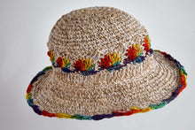 Load image into Gallery viewer, Crochet Smiley Morning Rainbow Flowers  Hemp &amp; Cotton Hat - Sababa Hemp