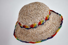 Load image into Gallery viewer, Crochet Smiley Morning Rainbow Flowers  Hemp &amp; Cotton Hat - Sababa Hemp