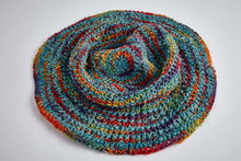 Load image into Gallery viewer, Crochet Hat Rainbow Girl Turquoise Base - Sababa Hemp