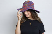 Load image into Gallery viewer, Crochet Hat Rainbow Girl Purple  Base - Sababa Hemp