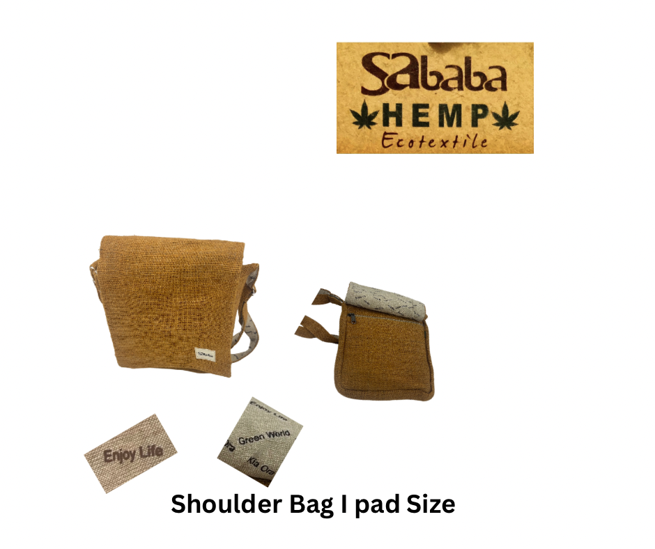 Shoulder  Bag Mustard Color iPad Size - Sababa Hemp