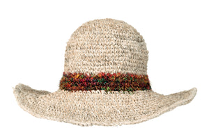 Crochet Silk Line  White Hat - Sababa Hemp