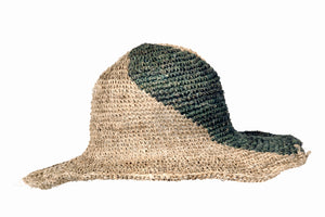 Nature Lady Spiral   - pure Hemp Hat Green & Natural - Sababa Hemp